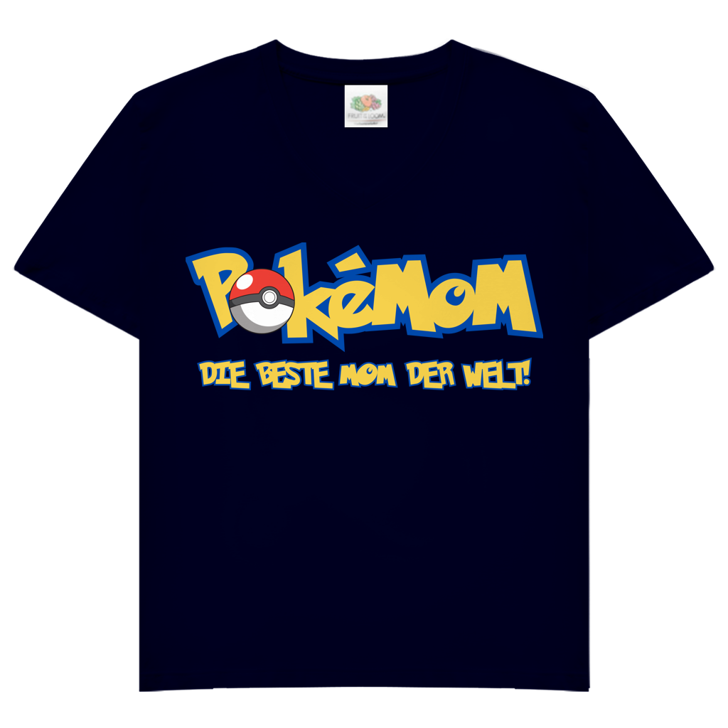 Pokemom die beste Mom der Welt! - Damen V-Neck T-Shirt Deep Navy