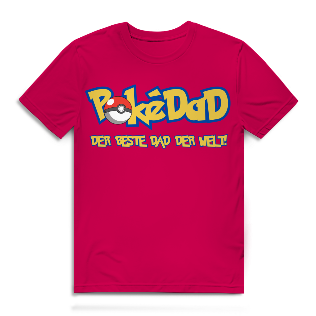 Pokedad der beste Dad der Welt! - Herren Premium Bio T-Shirt Fuchsia