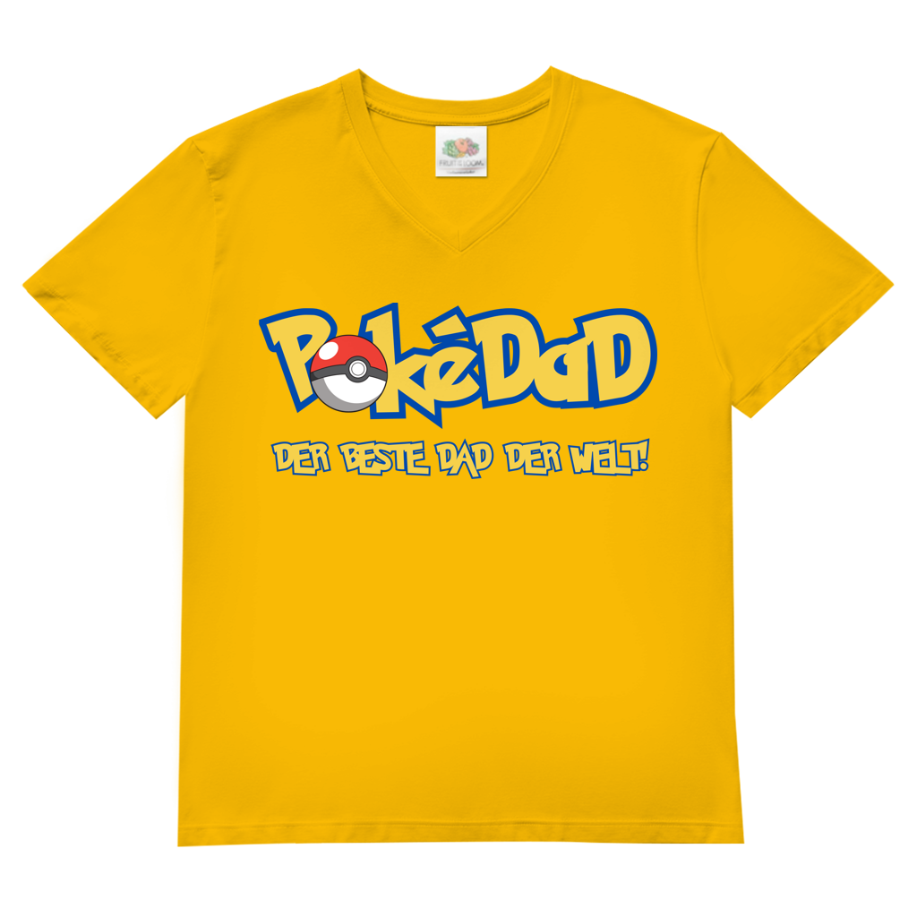 Pokedad der beste Dad der Welt! - Herren V-Neck T-Shirt Sunflower