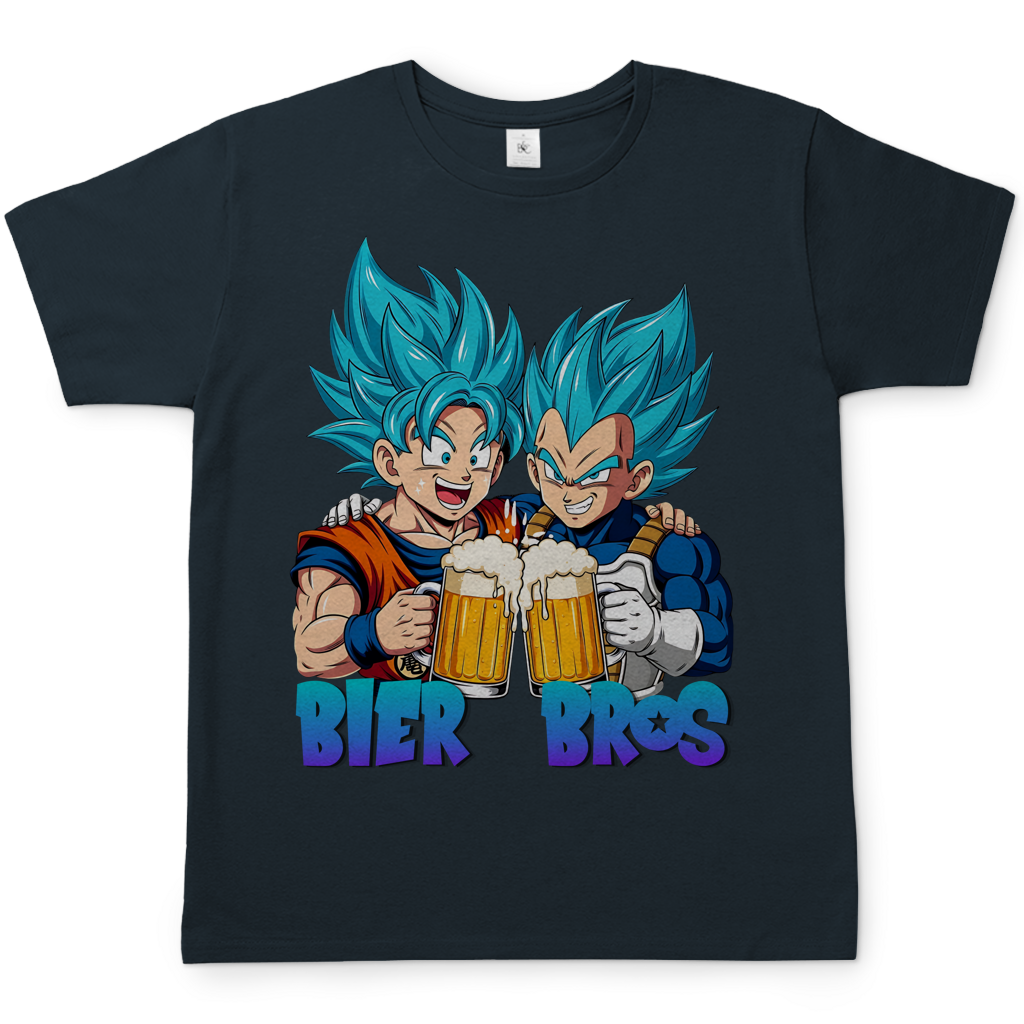 Bier Bros Goku Vegeta - Herren T-Shirt Dark Grey Solid