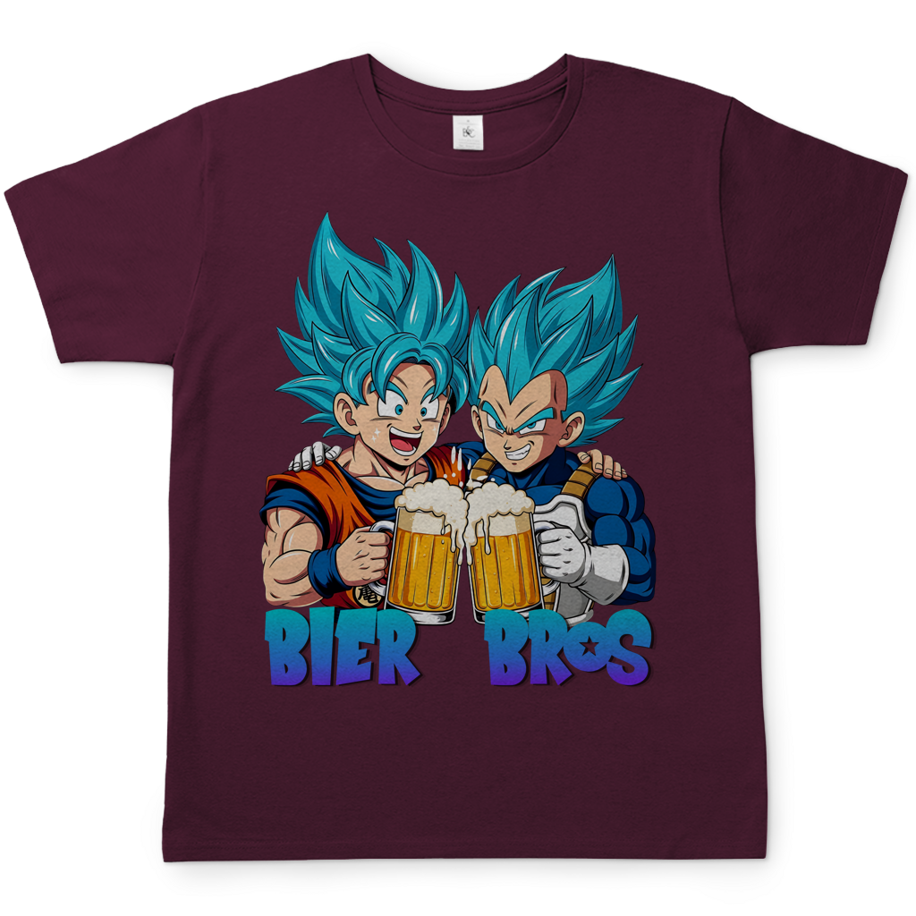 Bier Bros Goku Vegeta - Herren T-Shirt Burgundy