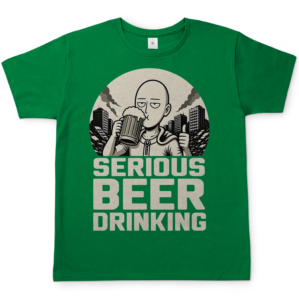 Serious Beer Drinking One Punch Man Saitama Bier - Herren T-Shirt Kelly Green