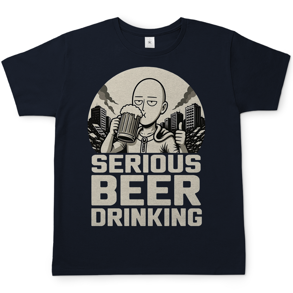 Serious Beer Drinking One Punch Man Saitama Bier - Herren T-Shirt Navy