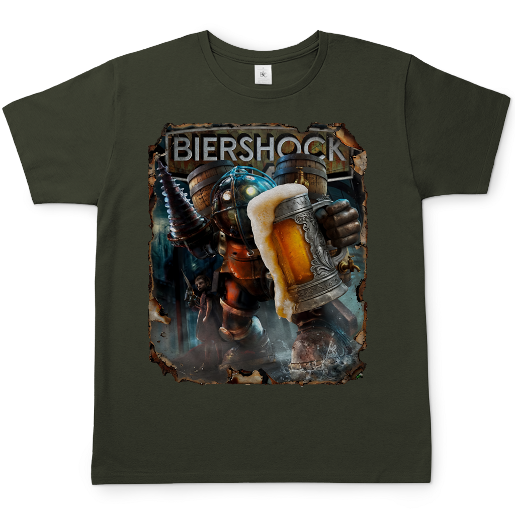 Biershock Bioshock Big Bier Daddy - Herren T-Shirt Urban Khaki