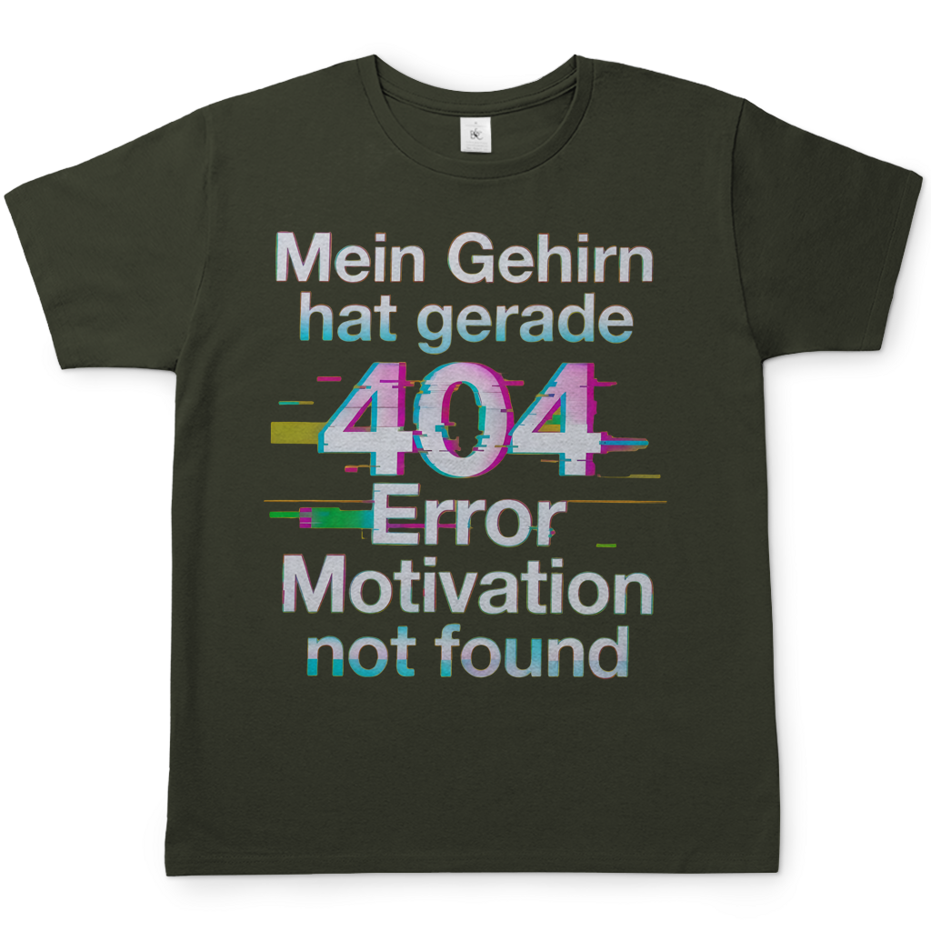 Mein Gehirn hat gerade 404 Error motivation not found - Herren T-Shirt Urban Khaki