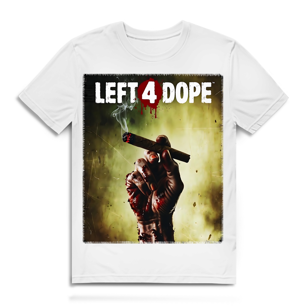 Left 4 Dope Left 4 Dead Zombie Joint Weed - Herren Premium Bio T-Shirt White
