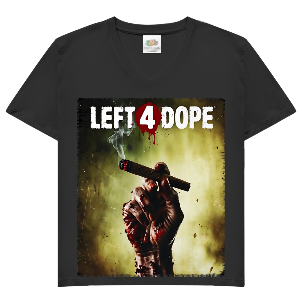 Left 4 Dope Left 4 Dead Zombie Joint Weed - Damen V-Neck T-Shirt Black