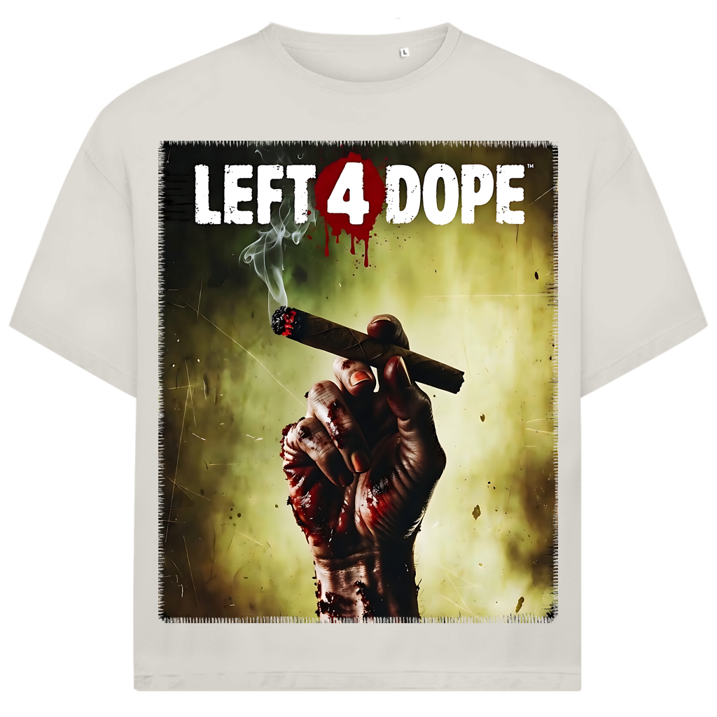 Left 4 Dope Left 4 Dead Zombie Joint Weed - Jack and Jones Oversize T-Shirt Egret