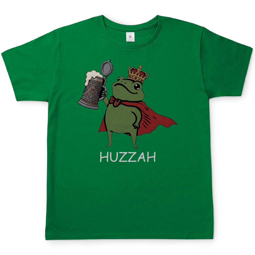 Froschkönig mit Bier HUZZAH - Herren T-Shirt Kelly Green