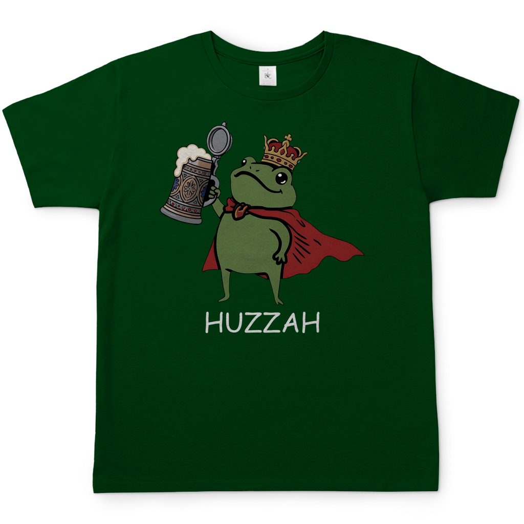 Froschkönig mit Bier HUZZAH - Herren T-Shirt Bottle Green