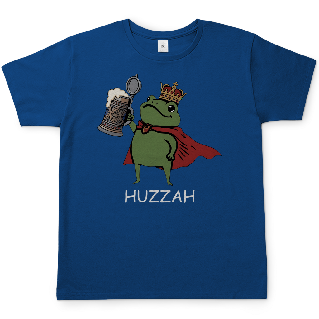 Froschkönig mit Bier HUZZAH - Herren T-Shirt Royal Blue