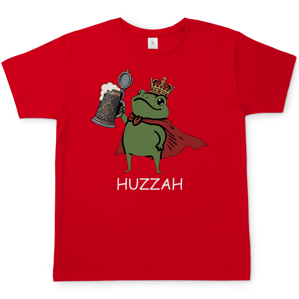 Froschkönig mit Bier HUZZAH - Herren T-Shirt Red