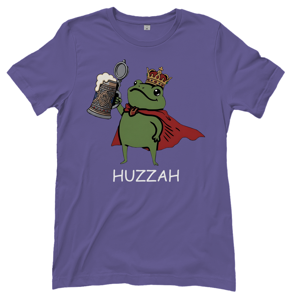 Froschkönig mit Bier HUZZAH - Damen T-Shirt Millennial Lilac