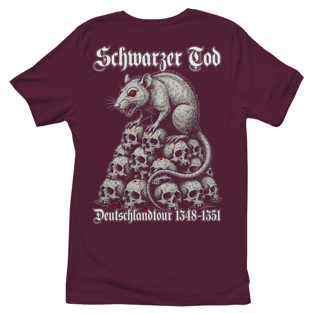 Schwarzer Tod Deutschlandtour 1348-1351 - Damen T-Shirt Burgundy
