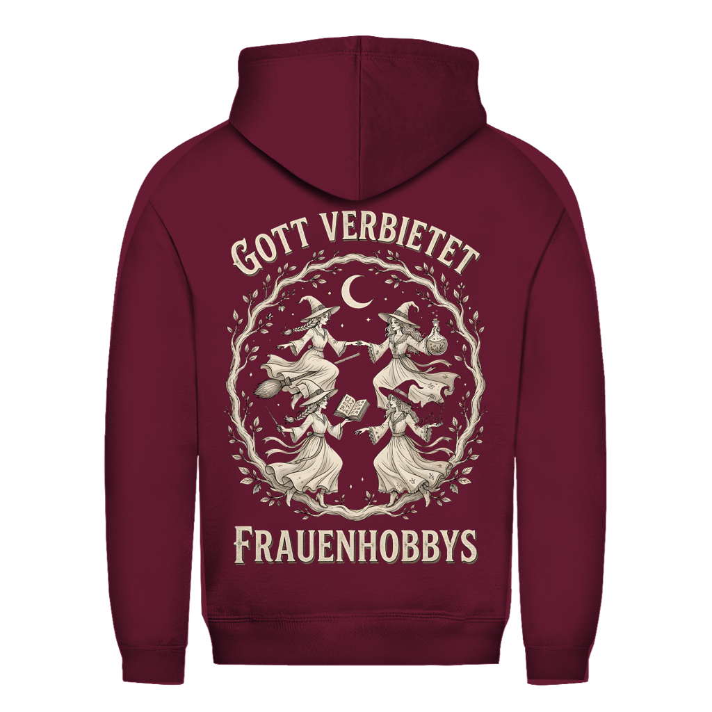 Gott verbietet Frauenhobbys Hexen - Damen Hoodie Burgundy