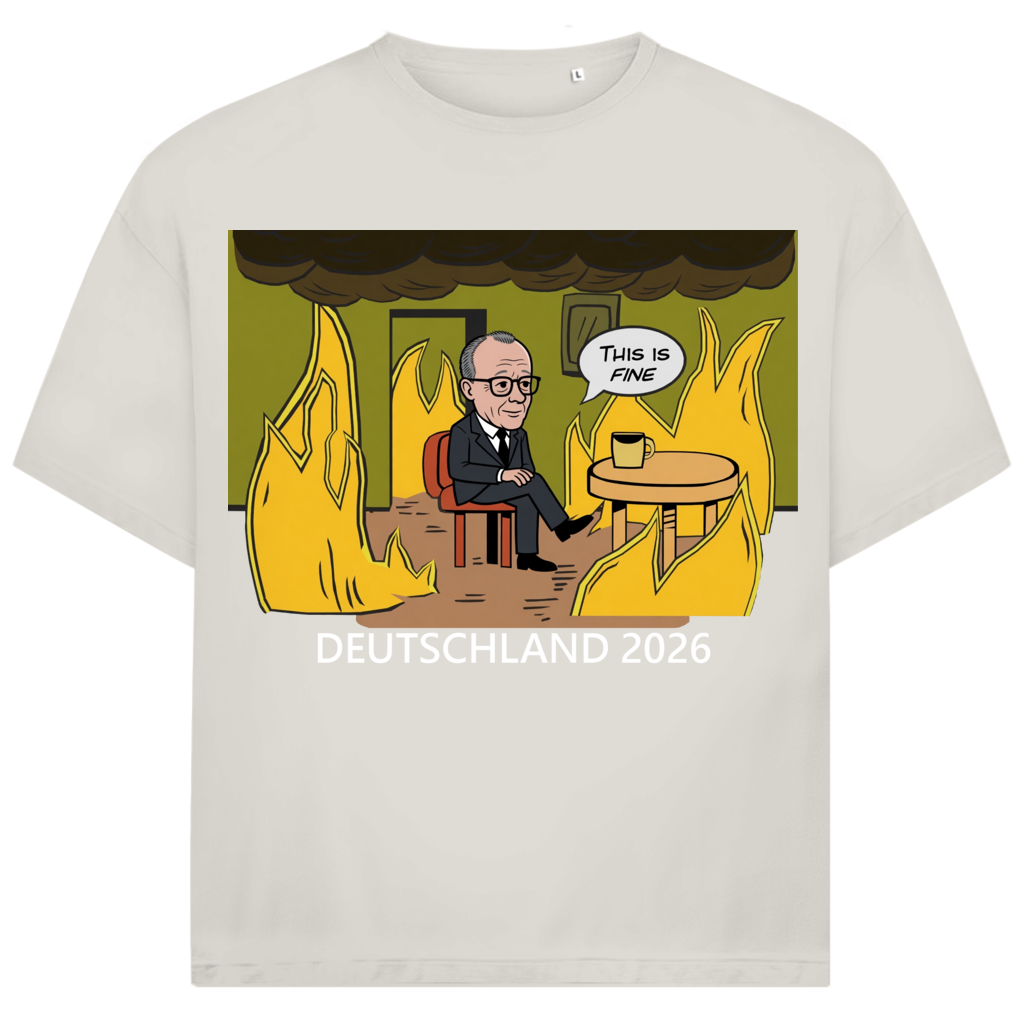 This is Fine Bundeskanzler Deutschland 2026 Meme - Jack and Jones Oversize T-Shirt Egret
