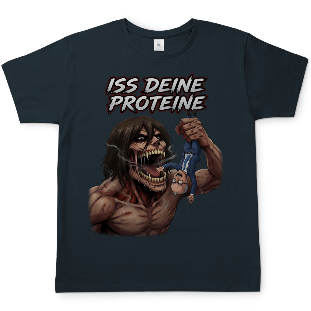 Iss deine Proteine Attack on Titan Merz - Herren T-Shirt Dark Grey Solid