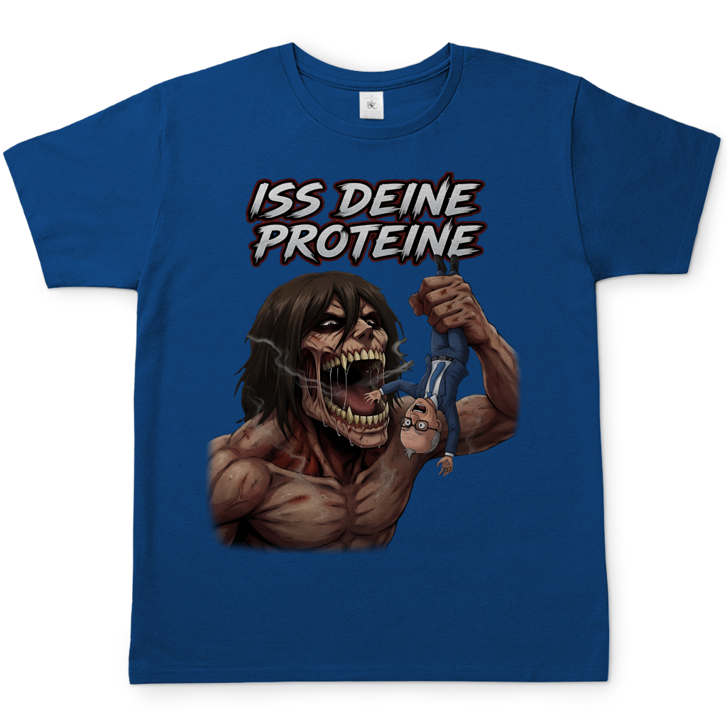 Iss deine Proteine Attack on Titan Merz - Herren T-Shirt Royal Blue
