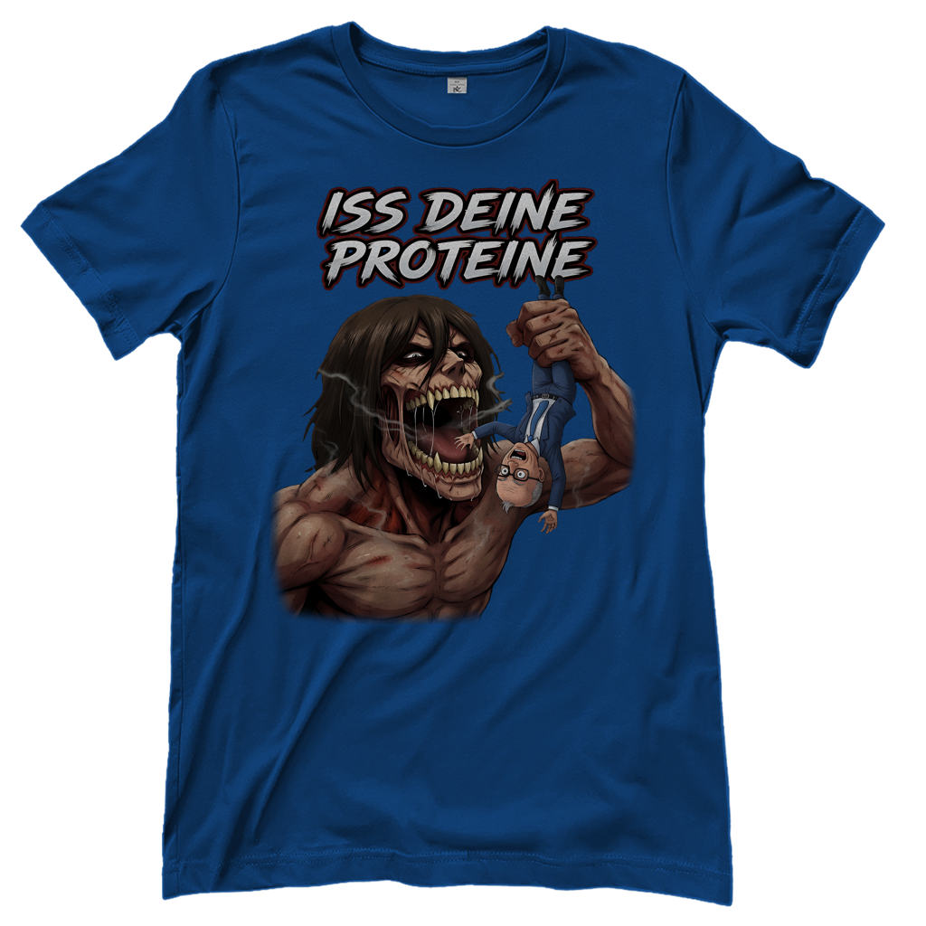 Iss deine Proteine Attack on Titan Merz - Damen T-Shirt Royal Blue