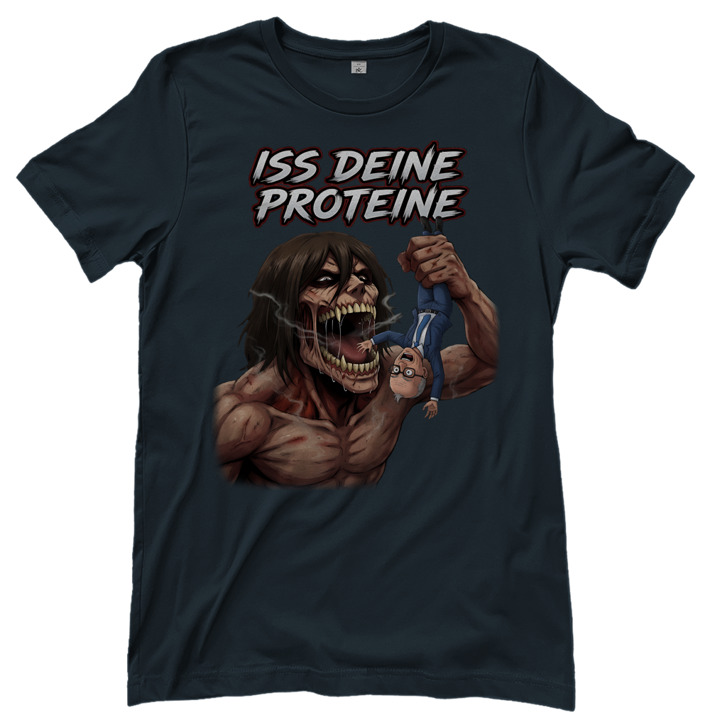 Iss deine Proteine Attack on Titan Merz - Damen T-Shirt Dark Grey Solid