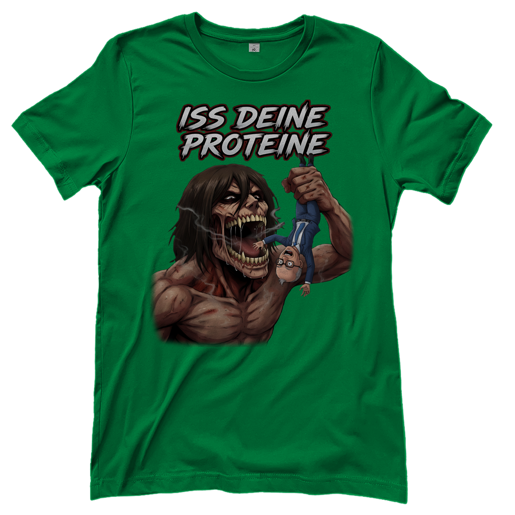 Iss deine Proteine Attack on Titan Merz - Damen T-Shirt Kelly Green