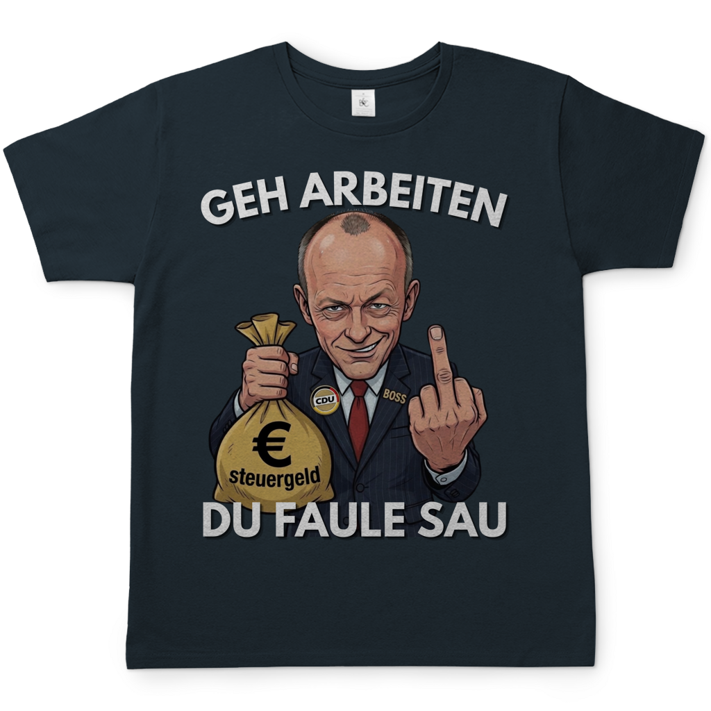 Geh arbeiten du faule Sau - Herren T-Shirt Dark Grey Solid