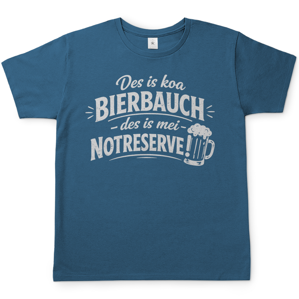 Des is koa Bierbauch des is mei Notreserve - Herren T-Shirt Stone Blue