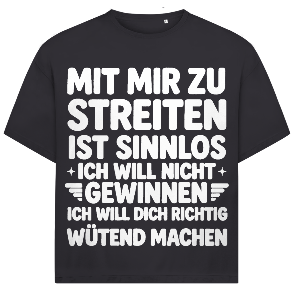Mit mir zu streiten ist sinnlos - Jack and Jones Oversize T-Shirt Asphalt