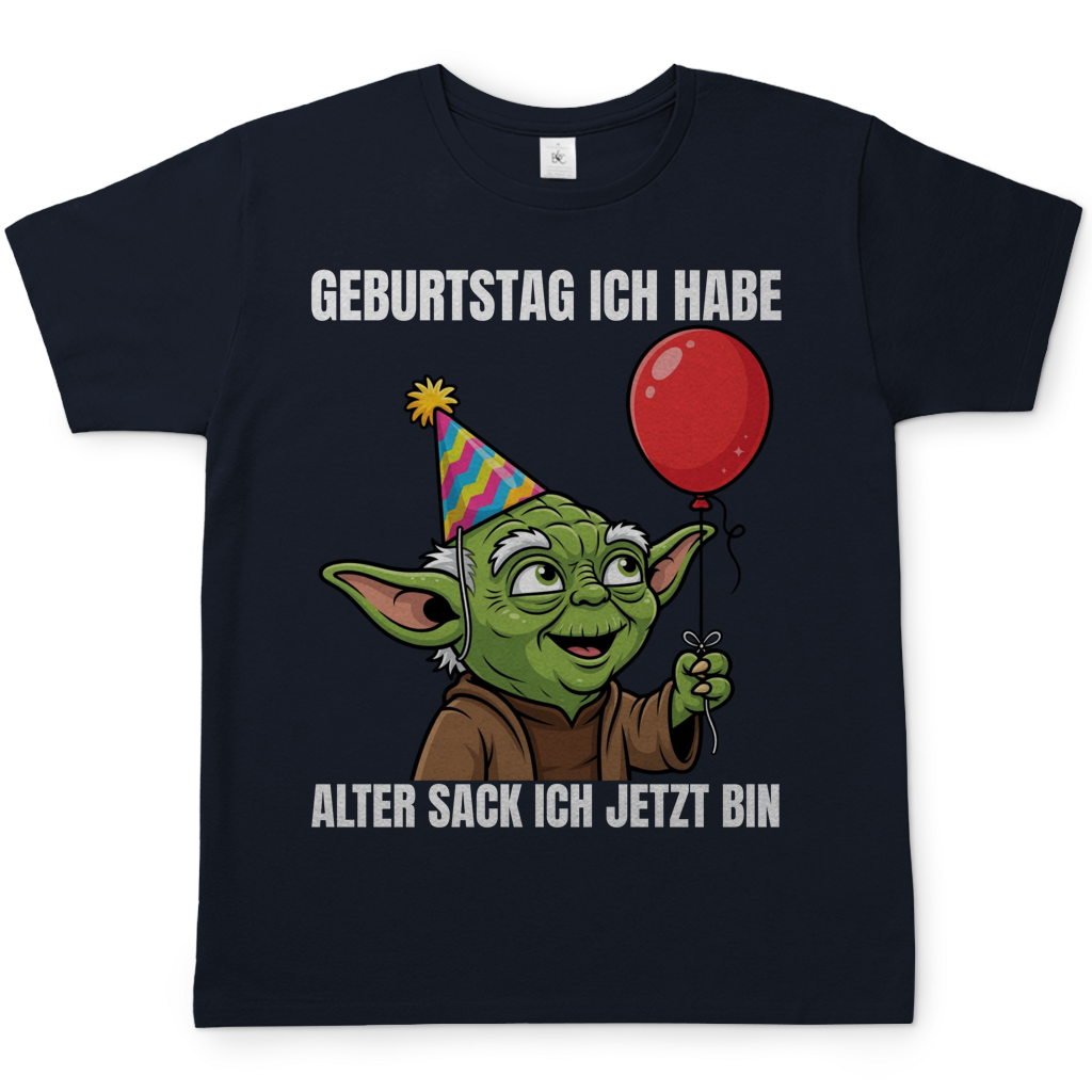 Geburtstag ich habe alter Sack ich jetzt bin Meister Yoda - Herren T-Shirt Navy