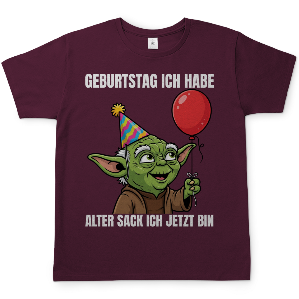 Geburtstag ich habe alter Sack ich jetzt bin Meister Yoda - Herren T-Shirt Burgundy
