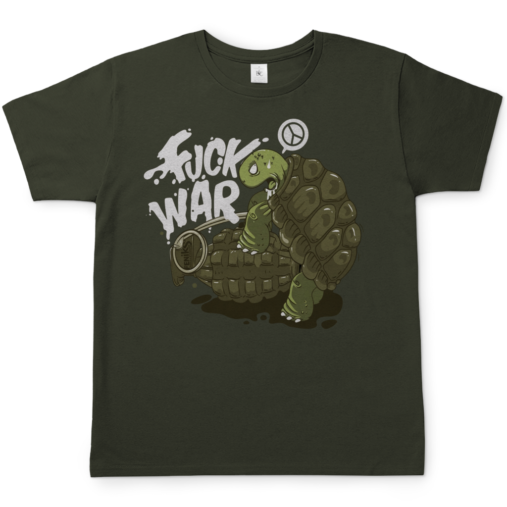 Fuck War Schildkröte Turtle - Herren T-Shirt Urban Khaki