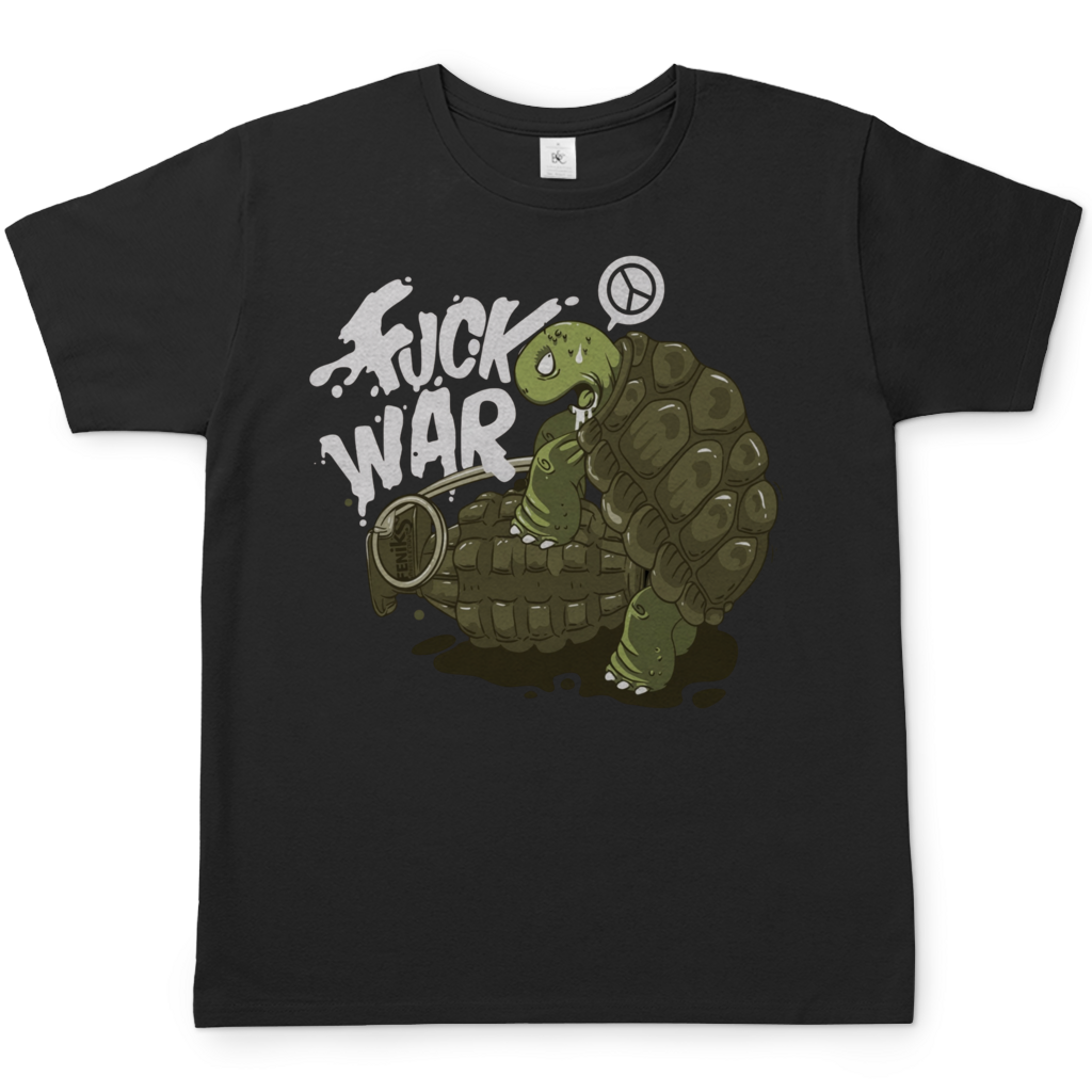 Fuck War Schildkröte Turtle - Herren T-Shirt Black