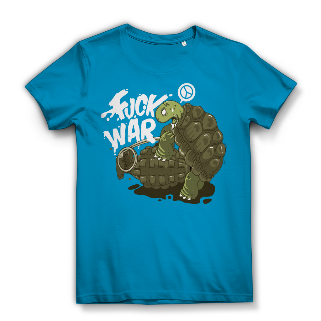 Fuck War Schildkröte Turtle - Damen Premium Bio T-Shirt Atoll