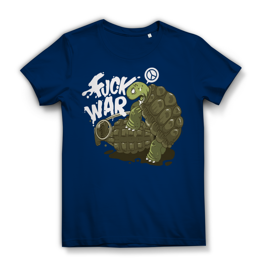 Fuck War Schildkröte Turtle - Damen Premium Bio T-Shirt Navy