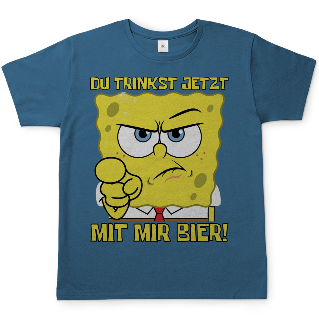 Du trinkst jetzt mit mir Bier - Herren T-Shirt Stone Blue