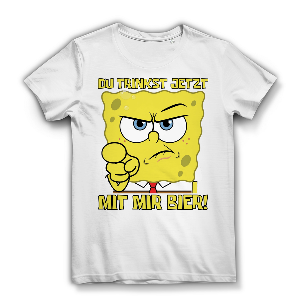 Du trinkst jetzt mit mir Bier - Damen Premium Bio T-Shirt White