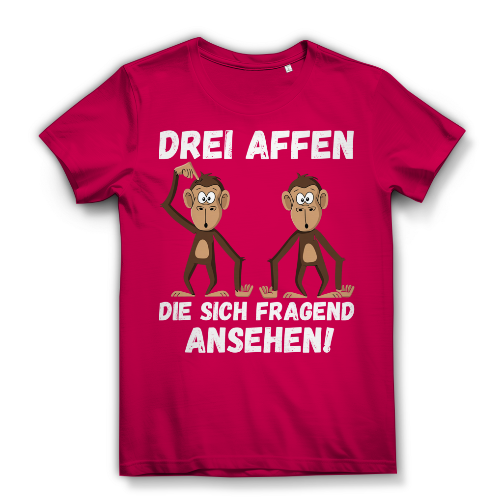 Drei Affen die sich fragend ansehen! - Damen Premium Bio T-Shirt Fuchsia