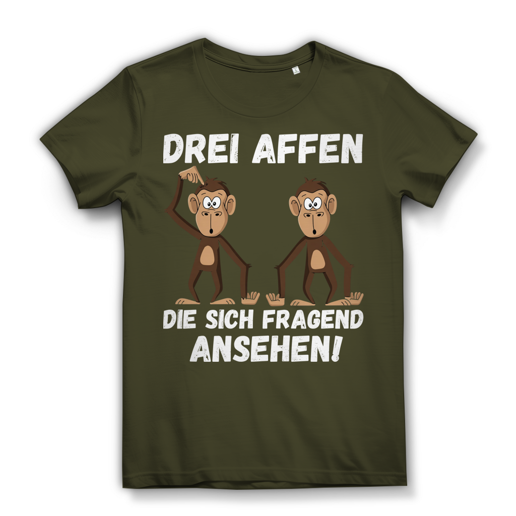 Drei Affen die sich fragend ansehen! - Damen Premium Bio T-Shirt Khaki