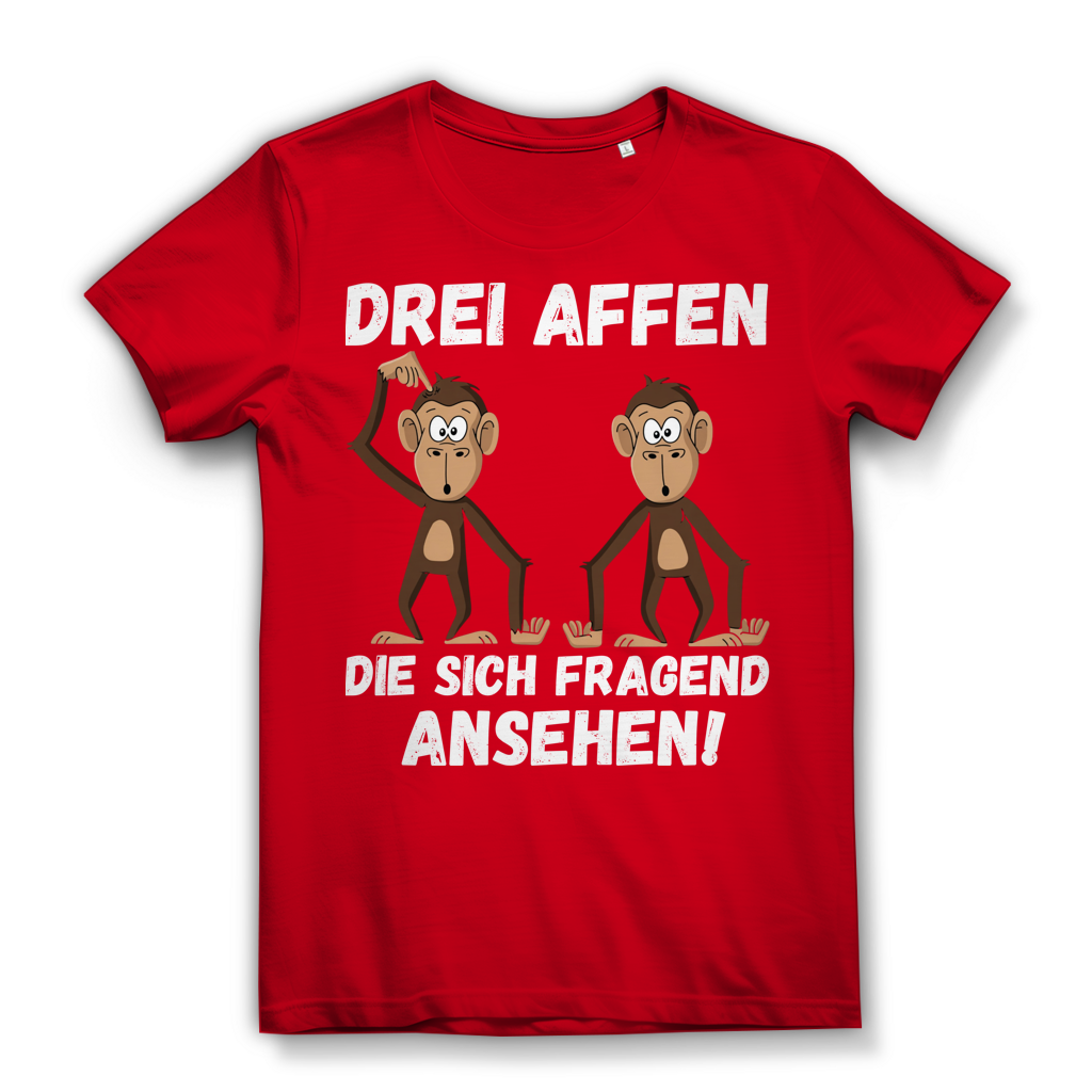 Drei Affen die sich fragend ansehen! - Damen Premium Bio T-Shirt Red