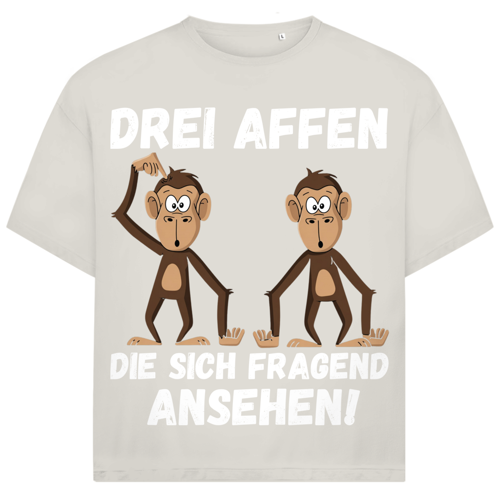 Drei Affen die sich fragend ansehen! - Jack and Jones Oversize T-Shirt Egret