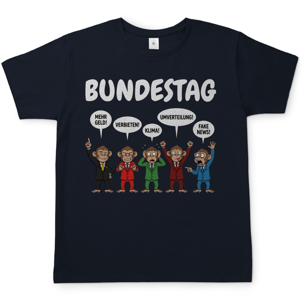 Bundestag voller Affen - Herren T-Shirt Navy