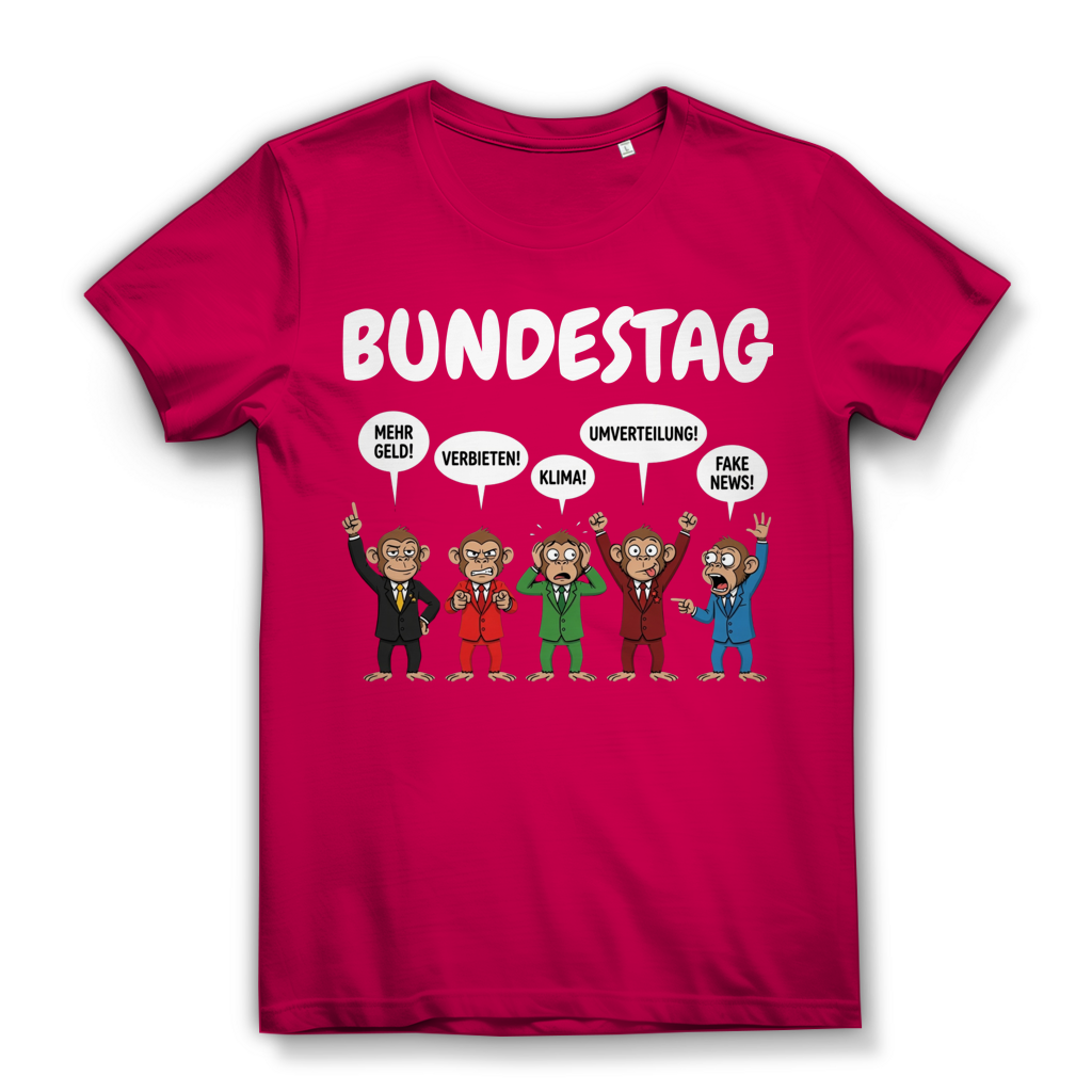 Bundestag voller Affen - Damen Premium Bio T-Shirt Fuchsia
