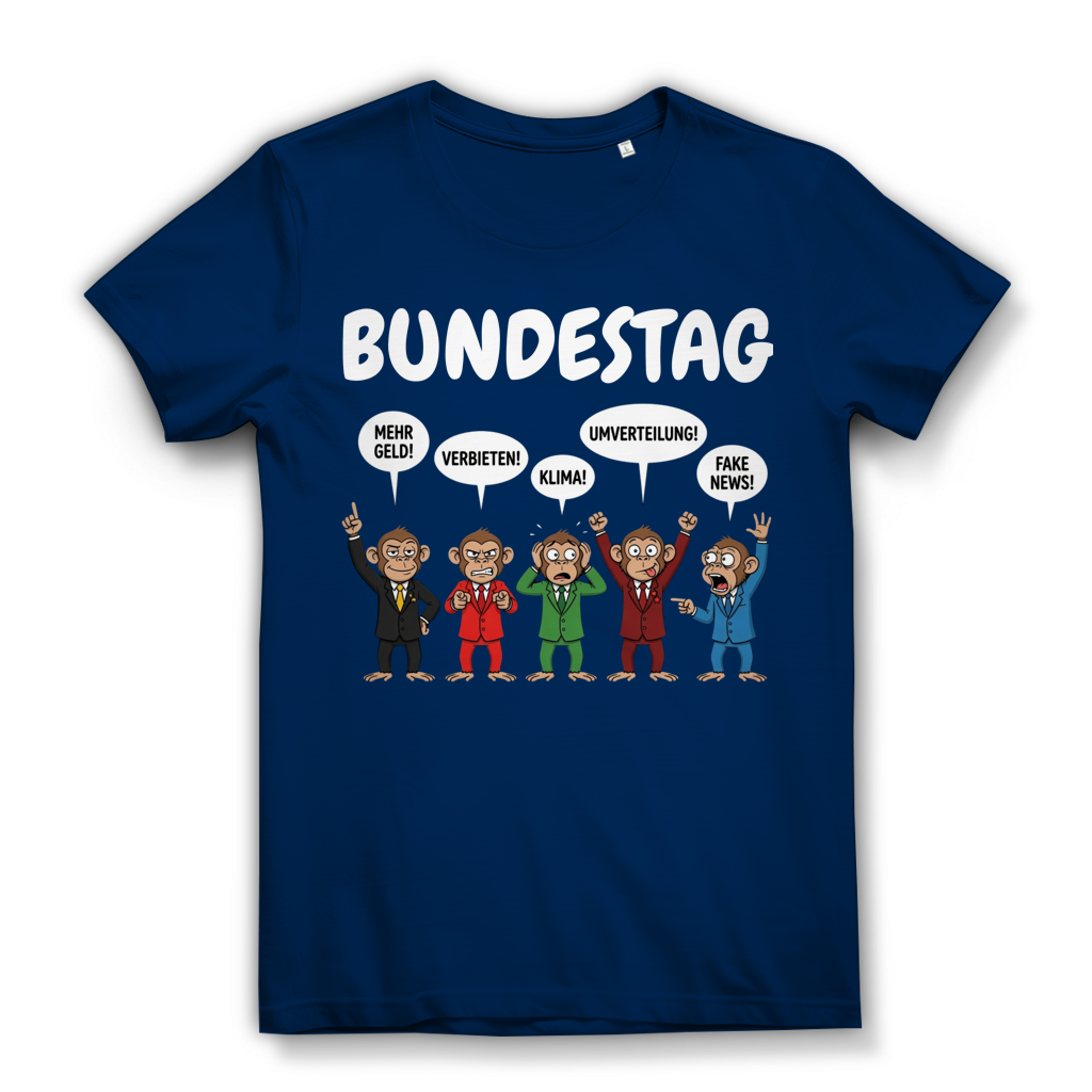 Bundestag voller Affen - Damen Premium Bio T-Shirt Navy