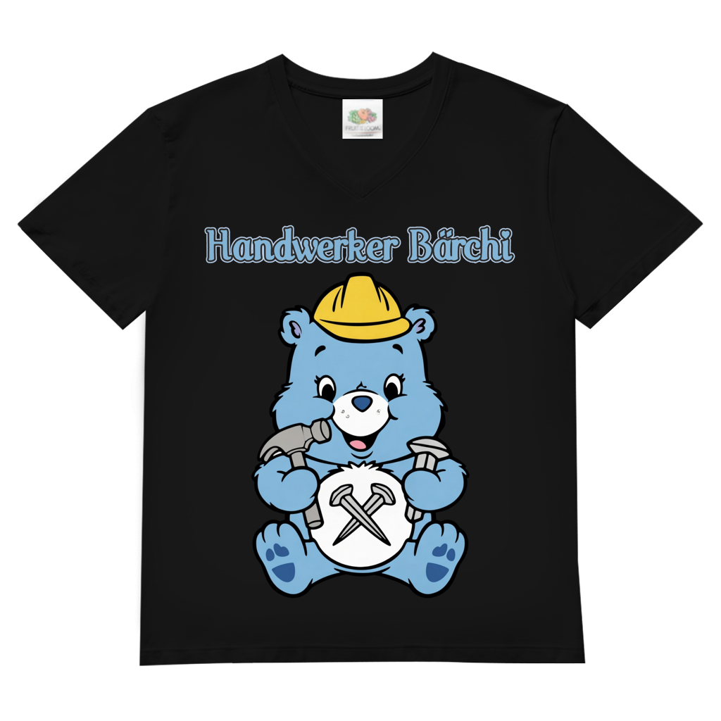 Handwerker Bärchi - Glücksbärchi - Herren V-Neck T-Shirt Black