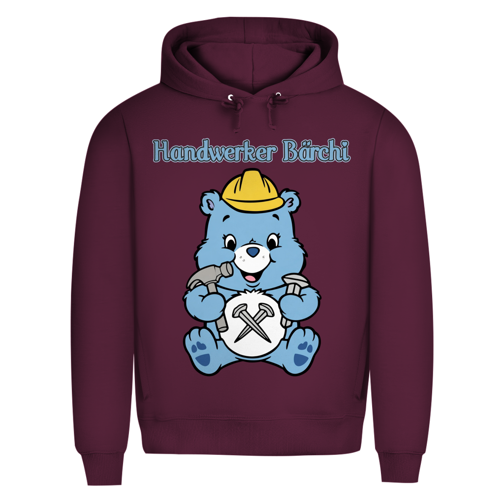 Handwerker Bärchi - Glücksbärchi - Herren Premium Bio Hoodie Burgundy