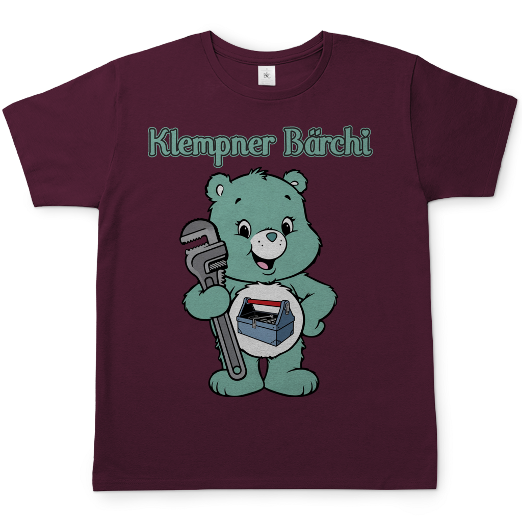 Klempner Bärchi - Glücksbärchi - Herren T-Shirt Burgundy