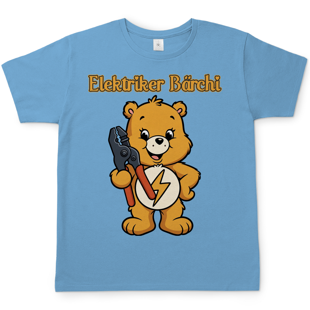 Elektriker Bärchi - Glücksbärchi - Herren T-Shirt Sky Blue