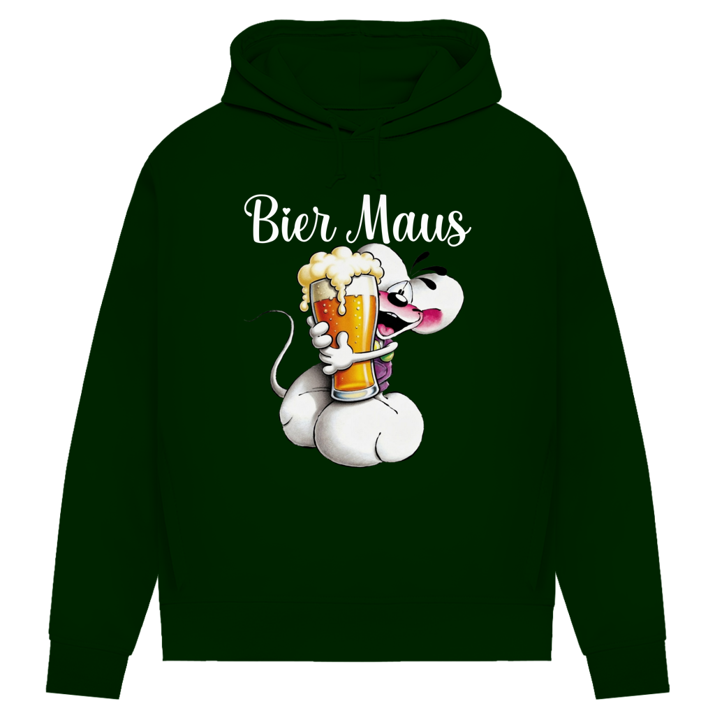 Bier Diddl Maus - Damen Premium Bio Hoodie Forest Green