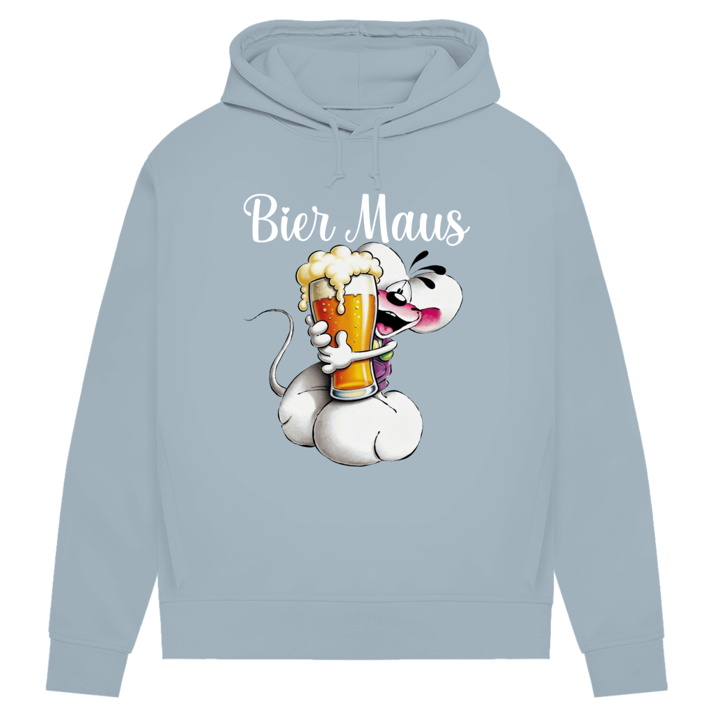 Bier Diddl Maus - Damen Premium Bio Hoodie Blue Fog
