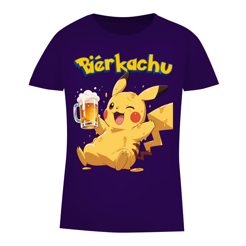 Bierkachu Pikachu Pokemon - Damen Premium Bio T-Shirt Urban Purple